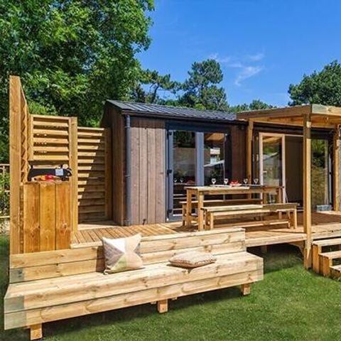 Mobilheim 6 personen - Mobilheim | Premium Exclusive | 3 Zi. | 6 Pers. | Erhöhte Terrasse | Tropische Dusche | Klima | TV