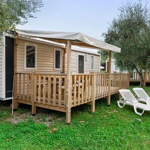 Mobilheim 4 Personen - Mobilheim | Comfort Plus | 2 Zi. | 4 Pers. | Überdachte Terrasse | TV