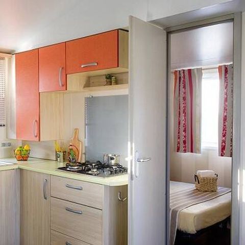 Mobilheim 6 Personen - Comfort | 3 Schlafz. | 6 Pers. | Erhöhte Terrasse | TV