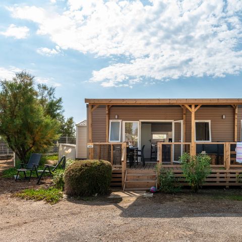 Mobilheim 6 Personen - Premium | 3 Schlafz. | 6 Pers. | Lounge Terrasse | Klimaanlage | TV