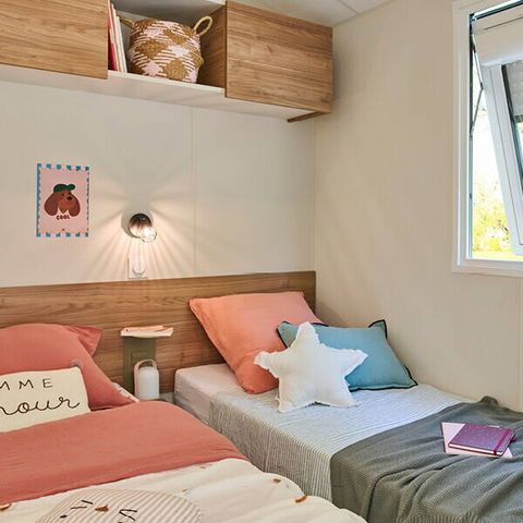 Mobilheim 6 Personen - Comfort | 2 Zi. | 4/6 Pers. | Erhöhte Terrasse | Klimaanlage