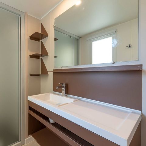 Mobilheim 6 personen - Premium | 3 Schlafz. | 6 Pers. | Erhöhte Terrasse | Klimaanlage
