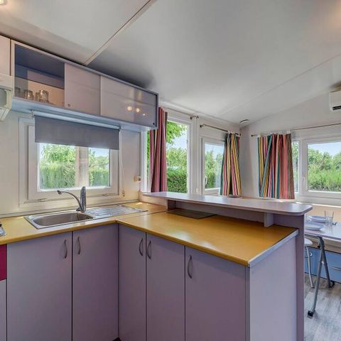 Mobilheim 6 personen - Classic | 2 Zi. | 4/6 Pers. | Erhöhte Terrasse | Clim.