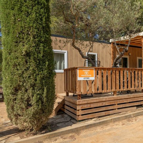 Mobilheim 6 personen - Comfort | 3 Schlafz. | 6 Pers. | Erhöhte Terrasse | Klimaanlage