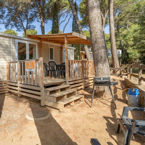 Mobilheim 6 Personen - Comfort | 3 Schlafz. | 6 Pers. | Erhöhte Terrasse | Klimaanlage