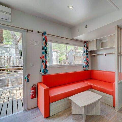 Mobilheim 6 personen - Comfort | 3 Schlafz. | 6 Pers. | Erhöhte, nicht überdachte Terrasse | Clim.
