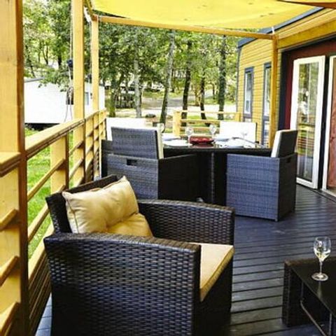 Mobilheim 6 personen - Ultimate | 3 Schlafz. | 6 Pers. | Erhöhte Terrasse | 1 Bad | Klimaanlage