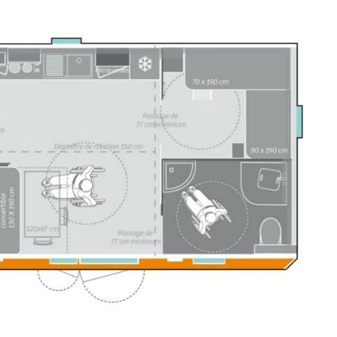 Mobilheim 4 Personen - 2 Zimmer Standard PMR