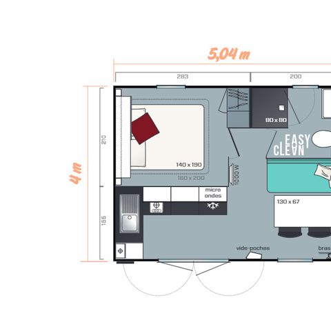 Mobilheim 2 Personen - DUO - 18m²