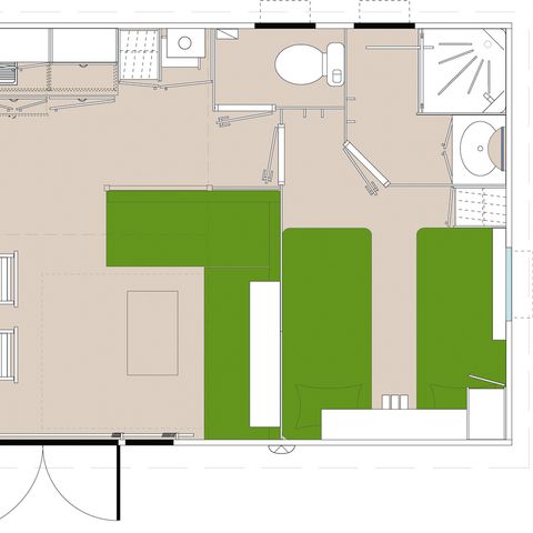 Mobilheim 4 Personen - KOMFORT 2 PLUS