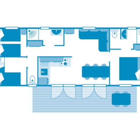 Mobilheim 6 Personen - Cottage 6p 3ch 2SdB ****