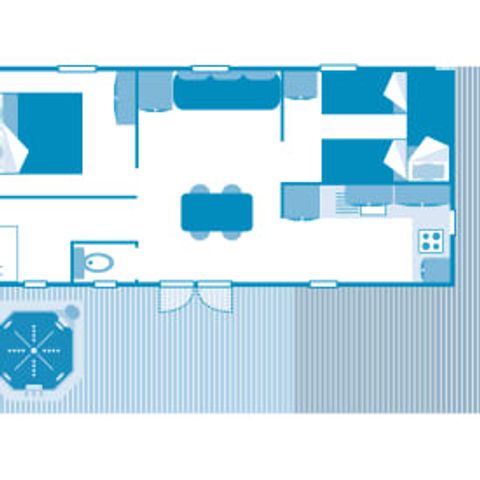 Mobilheim 5 Personen - Cottage 5p 2ch Jacuzzi Premium