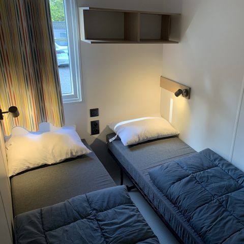 Mobilheim 6 personen - Comfort XL | 3 Schlafz. | 6 Pers. | Erhöhte Terrasse | Klimaanlage