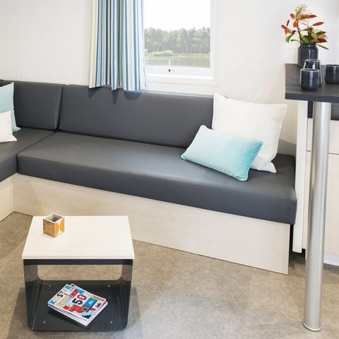 Mobilheim 6 personen - Comfort XL | 3 Zi. | 6 Pers. | Erhöhte Terrasse | Klima.