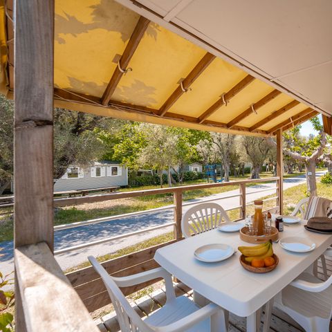 Mobilheim 6 Personen - Comfort | 3 Zi. | 6 Pers. | Erhöhte Terrasse | Clim.