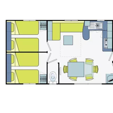 Mobilheim 6 Personen - 4 Zimmer 6 Personen + TV