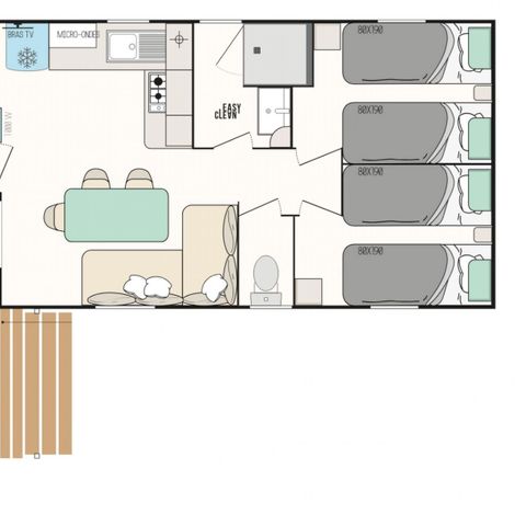 Mobilheim 6 Personen -  Loisir+ 6 Personen 3 Zimmer 30m²