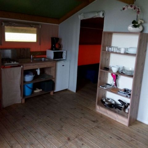 Safarizelt 5 Personen - LODGE SAHARI mit eigenem Sanitärbereich