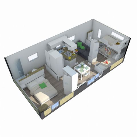 Mobilheim 5 Personen - PREMIUM TAOS 2ch 5 pers mit Klimaanlage