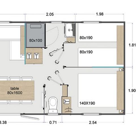 Mobilheim 8 Personen - Cottage - Quatro