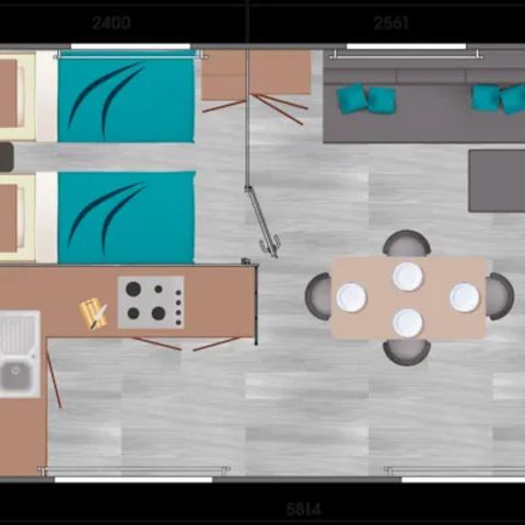 Mobilheim 5 Personen - Komfort 2 Zimmer 5 Personen