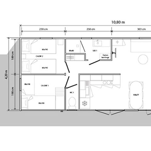 Mobilheim 6 Personen - Mobilheim Premium Evasion 45m² (3 Zimmer) 6 Pers.