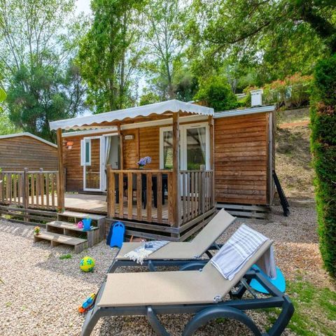 Mobilheim 5 Personen - Comfort | 2 Schlafz. | 5 Pers. | Erhöhte Terrasse | Klimaanlage | TV