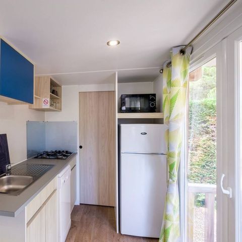 Mobilheim 5 Personen - Comfort | 2 Schlafz. | 5 Pers. | Erhöhte Terrasse | Klimaanlage | TV