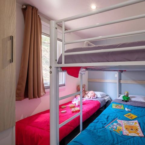 Mobilheim 5 Personen - Comfort | 2 Schlafz. | 5 Pers. | Erhöhte Terrasse | Klimaanlage | TV