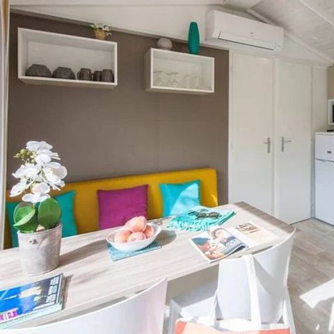 Mobilheim 6 Personen - Comfort | 2 Zi. | 4/6 Pers. | Einfache Terrasse | Klima | TV