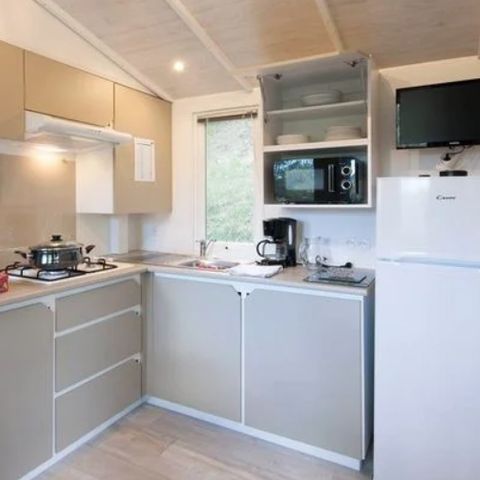 Mobilheim 6 Personen - Comfort | 3 Zi. | 6 Pers. | Einfache Terrasse | Klima | TV