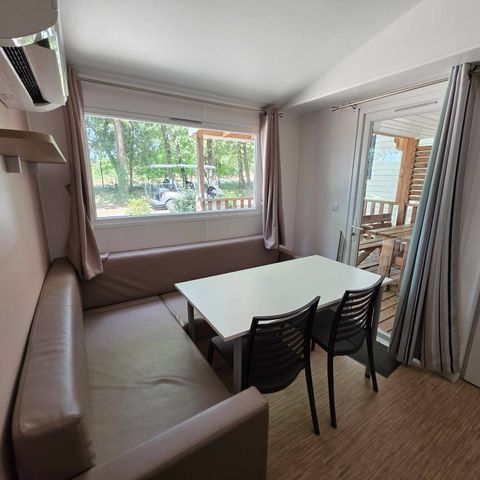 Mobilheim 6 Personen - Comfort | 3 Zi. | 6 Pers. | Terrasse Einzelzimmer | 1 Bad | Klimaanlage