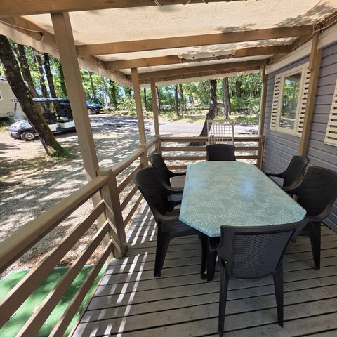Mobilheim 6 personen - Classic | 3 Schlafz. | 6 Pers. | Erhöhte Terrasse | Klimaanlage