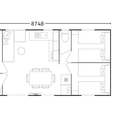 Mobilheim 6 Personen - Mobilheim | Premium | 3 Schlafz. | 6 Pers. | Terrasse Lounge | Clim.