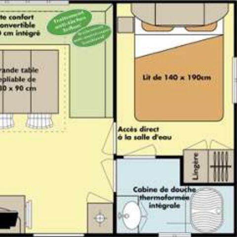 Mobilheim 6 Personen - Klassisch 3 Zimmer Samstag