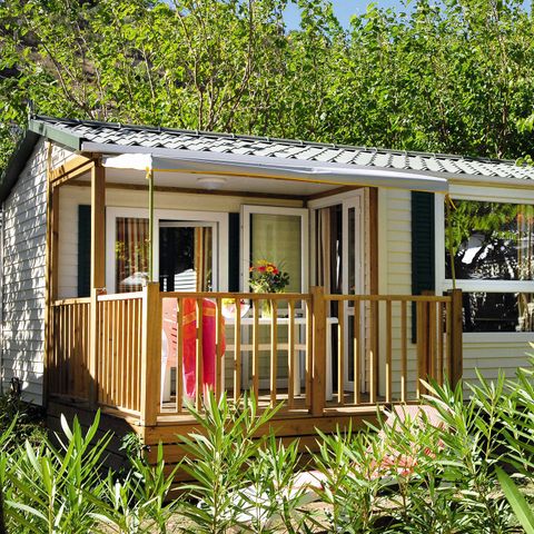 Mobilheim 4 personen - Classic XL | 2 Zi. | 4 Pers. | Einfache Terrasse | TV