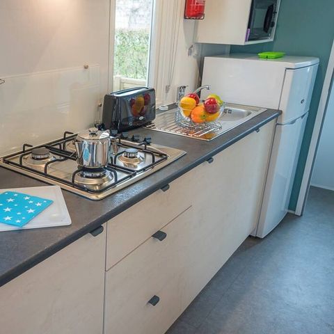 Mobilheim 4 Personen - Comfort | 2 Schlafz. | 4 Pers. | Erhöhte Terrasse