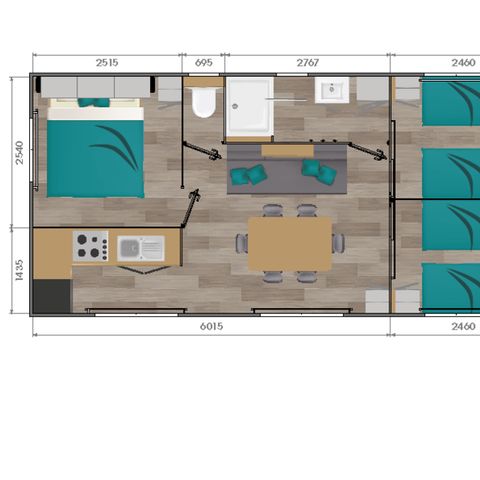 Mobilheim 6 Personen - Ciela Privilège - 3 Schlafzimmer