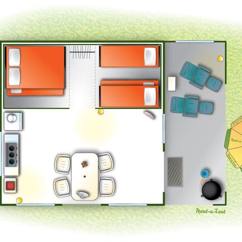 Zelt 4 Personen - Zelt Ciela Nature - 2 Zimmer (ohne Sanitäranlagen)