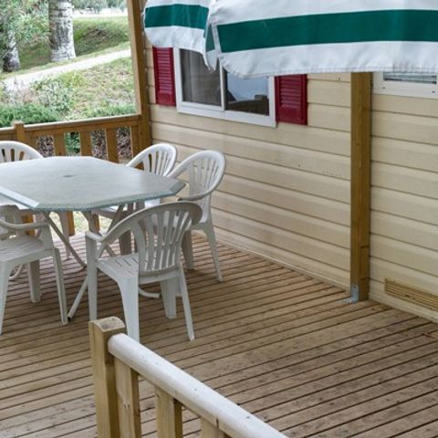 Mobilheim 4 Personen - Classic | 2 Schlafz. | 4 Pers. |* Erhöhte Terrasse* | 1 Bad | Klimaanlage