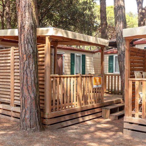 Mobilheim 4 Personen - Classic | 2 Schlafz. | 4 Pers. |* Erhöhte Terrasse* | 1 Bad | Klimaanlage