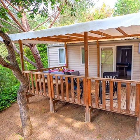 Mobilheim 6 Personen - Comfort | 3 Zi. | 6 Pers. | Erhöhte Terrasse | Clim.