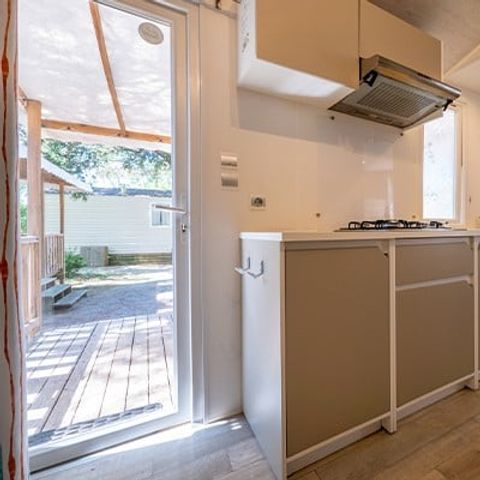 Mobilheim 4 Personen - Comfort XL | 2 Zi. | 4 Pers. | Erhöhte Terrasse | Klim.