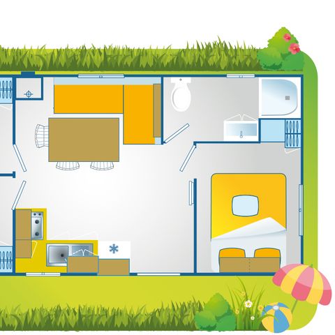Mobilheim 6 personen - Happy Premium