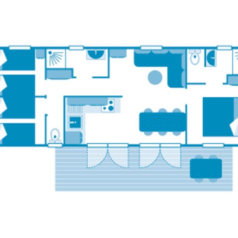 Mobilheim 6 Personen - Cottage 6p 3ch 2SdB Clim ****