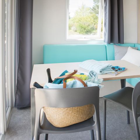 Mobilheim 4 personen - Premium 25 m² inkl. überdachte Terrasse- 2 Zimmer +TV + Geschirrspülmaschine + BBQ