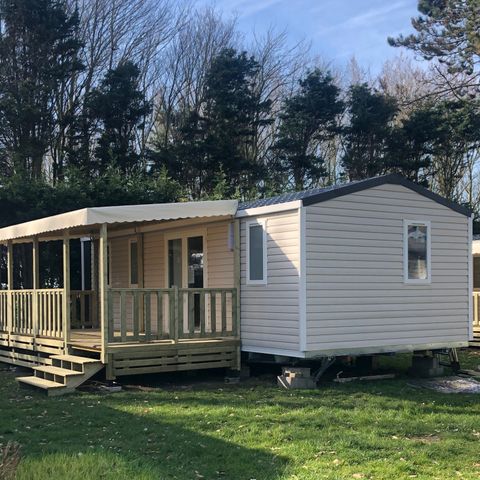 Mobilheim 6 personen - Komfort 33m² mit überdachter Terrasse 3 Zimmer +TV