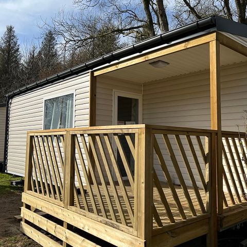 Mobilheim 4 personen - 25m² Premium (2Sch-4Pers) davon Halbüberdachte Terrasse + TV + LV + BBQ