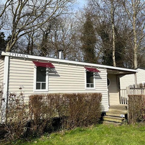 Mobilheim 4 personen - 27m² Komfort (2Sch-4Pers) mit halbüberdachter Terrasse + TV
