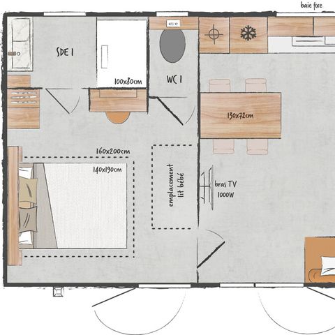 Mobilheim 4 Personen - NEW - Mobilheim Ciela Prestige - 2 Schlafzimmer, davon 1 Elternsuite - Bettwäsche, Handtücher und Grill i